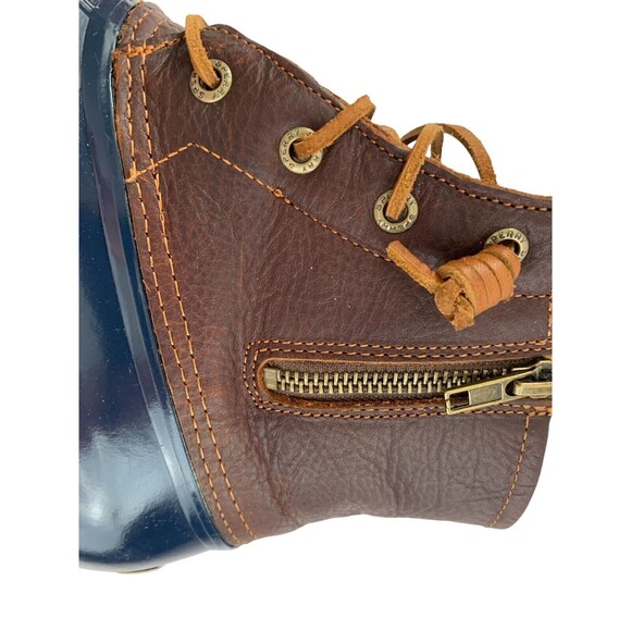 Sperry Saltwater Duck Boots Women Size 8.5 Blue & Brown Waterproof Rubber READ - Picture 4 of 16